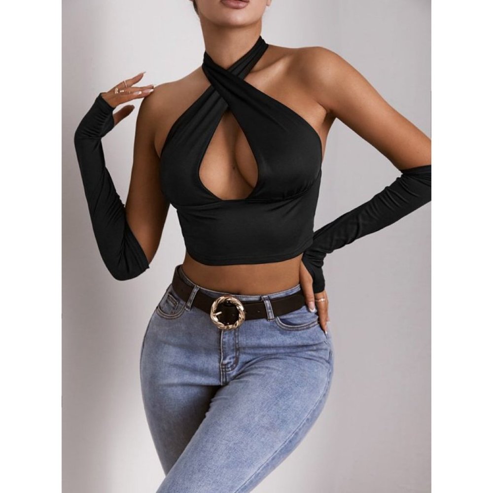 NWT Women's Cutout Criss Cross Backless Top